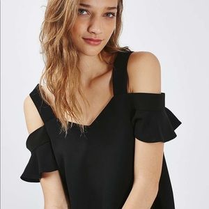 TOPSHOP Black Bardot Top